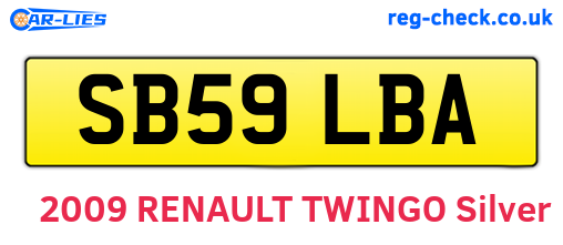 SB59LBA are the vehicle registration plates.