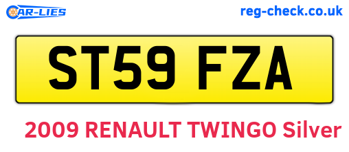 ST59FZA are the vehicle registration plates.