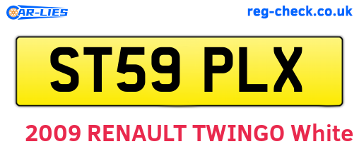 ST59PLX are the vehicle registration plates.