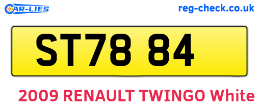 ST7884 are the vehicle registration plates.