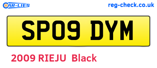 SP09DYM are the vehicle registration plates.
