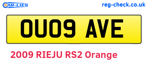 OU09AVE are the vehicle registration plates.