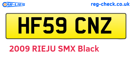 HF59CNZ are the vehicle registration plates.