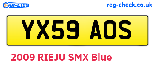 YX59AOS are the vehicle registration plates.