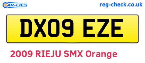 DX09EZE are the vehicle registration plates.