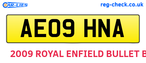 AE09HNA are the vehicle registration plates.