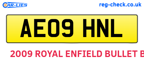 AE09HNL are the vehicle registration plates.