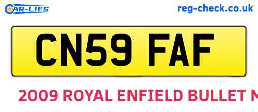 CN59FAF are the vehicle registration plates.