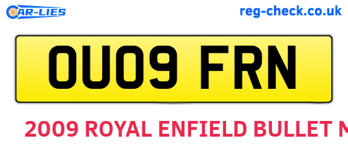OU09FRN are the vehicle registration plates.