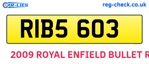 RIB5603 are the vehicle registration plates.