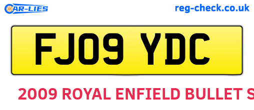 FJ09YDC are the vehicle registration plates.