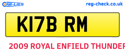 K17BRM are the vehicle registration plates.