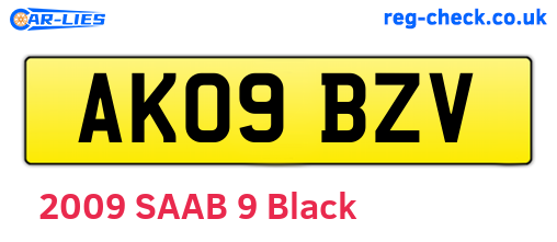 AK09BZV are the vehicle registration plates.