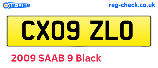 CX09ZLO are the vehicle registration plates.