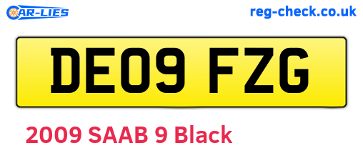 DE09FZG are the vehicle registration plates.