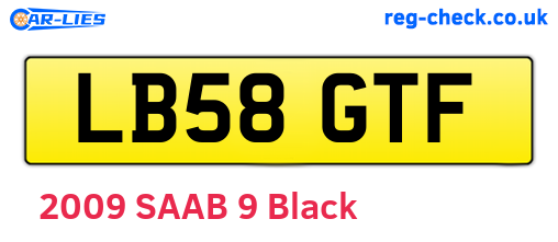 LB58GTF are the vehicle registration plates.