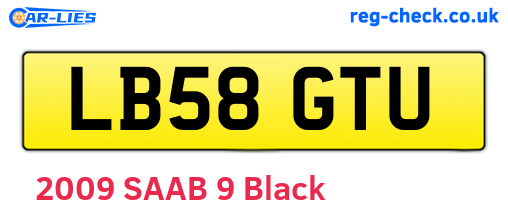 LB58GTU are the vehicle registration plates.