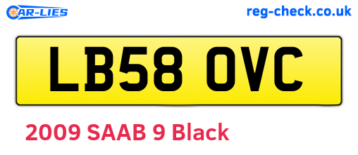LB58OVC are the vehicle registration plates.