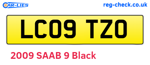 LC09TZO are the vehicle registration plates.