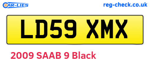 LD59XMX are the vehicle registration plates.