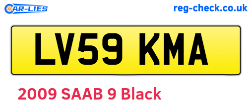 LV59KMA are the vehicle registration plates.