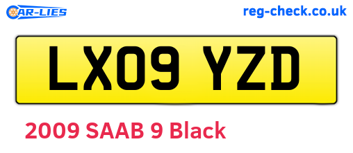 LX09YZD are the vehicle registration plates.