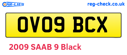 OV09BCX are the vehicle registration plates.