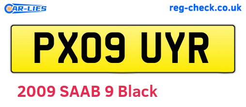 PX09UYR are the vehicle registration plates.