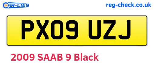 PX09UZJ are the vehicle registration plates.