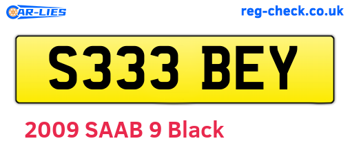 S333BEY are the vehicle registration plates.