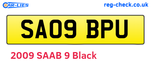 SA09BPU are the vehicle registration plates.