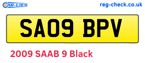 SA09BPV are the vehicle registration plates.