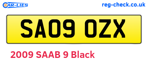 SA09OZX are the vehicle registration plates.
