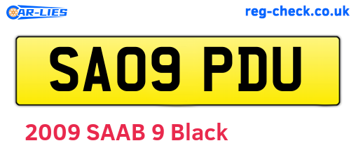 SA09PDU are the vehicle registration plates.