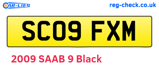 SC09FXM are the vehicle registration plates.