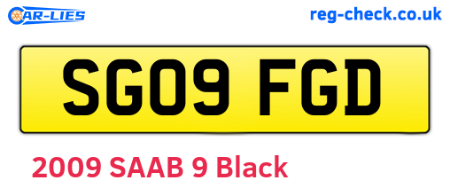 SG09FGD are the vehicle registration plates.