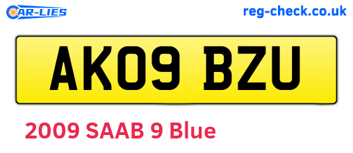 AK09BZU are the vehicle registration plates.