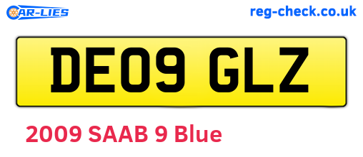 DE09GLZ are the vehicle registration plates.