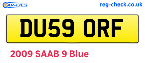 DU59ORF are the vehicle registration plates.