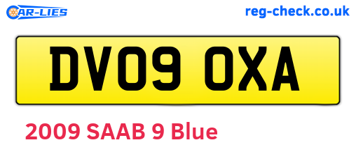 DV09OXA are the vehicle registration plates.