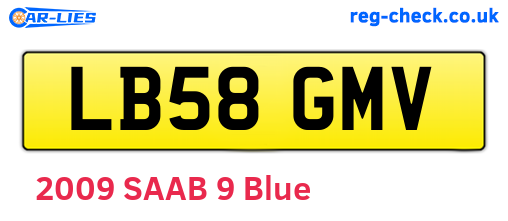 LB58GMV are the vehicle registration plates.
