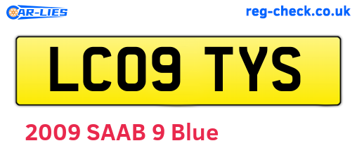 LC09TYS are the vehicle registration plates.