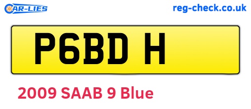 P6BDH are the vehicle registration plates.