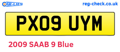 PX09UYM are the vehicle registration plates.