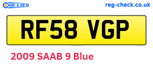 RF58VGP are the vehicle registration plates.