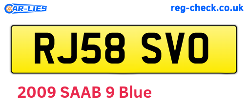 RJ58SVO are the vehicle registration plates.