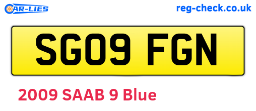 SG09FGN are the vehicle registration plates.