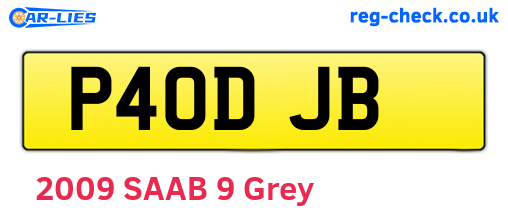 P40DJB are the vehicle registration plates.