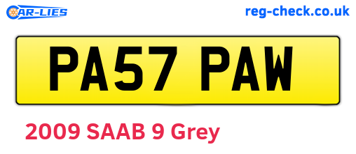 PA57PAW are the vehicle registration plates.