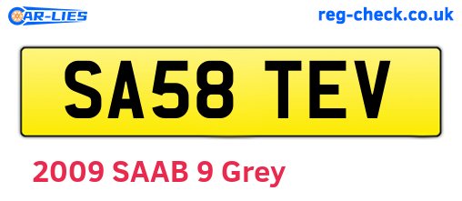 SA58TEV are the vehicle registration plates.